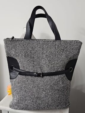 Furla Herringbone Tweed 2-way Tote Bag